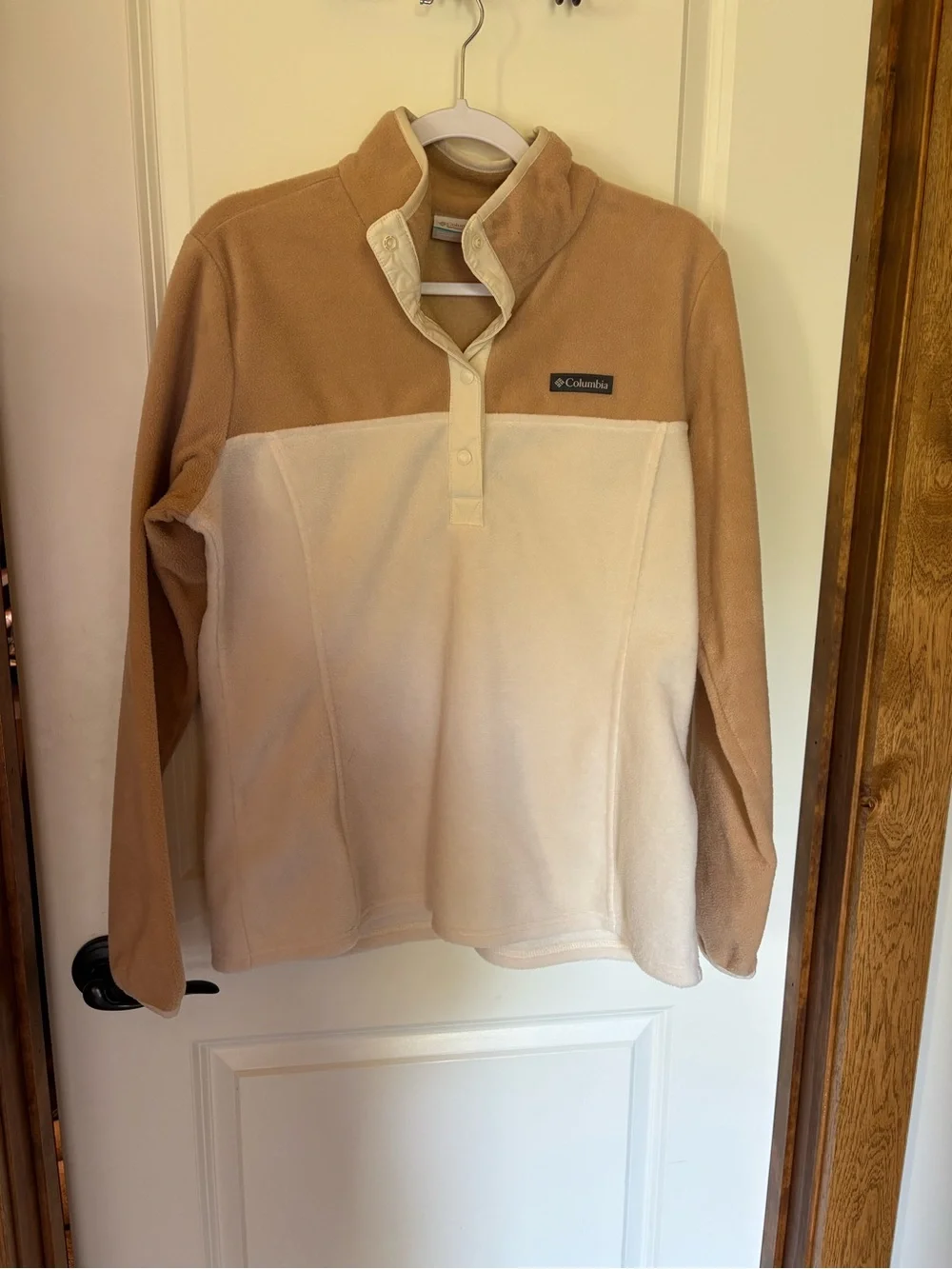 Columbia Women's Two-Tone Fleece Pullover - Cream & Tan